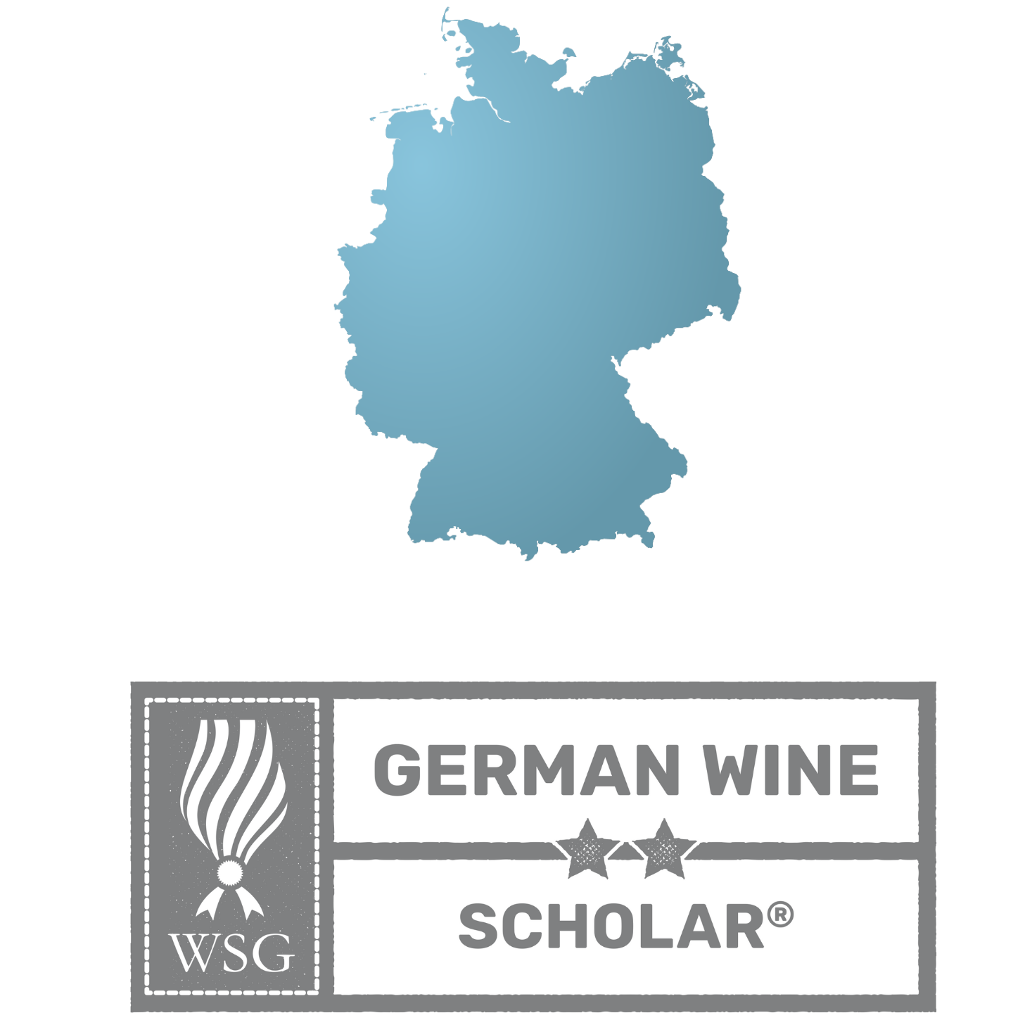 WSG German Wine Scholar Map outlining without additional regional detail