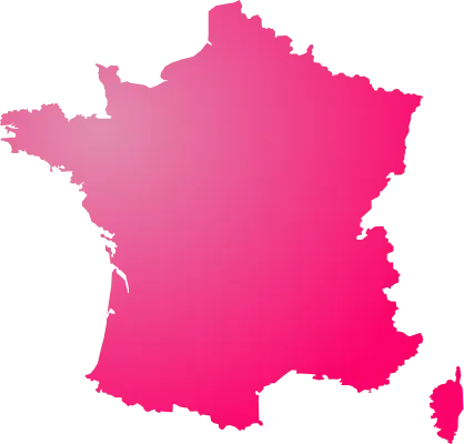 Map of France outlining countries without additional regional detail