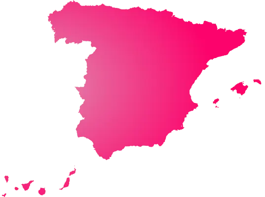 Map of Spain outlining countries without additional regional detail