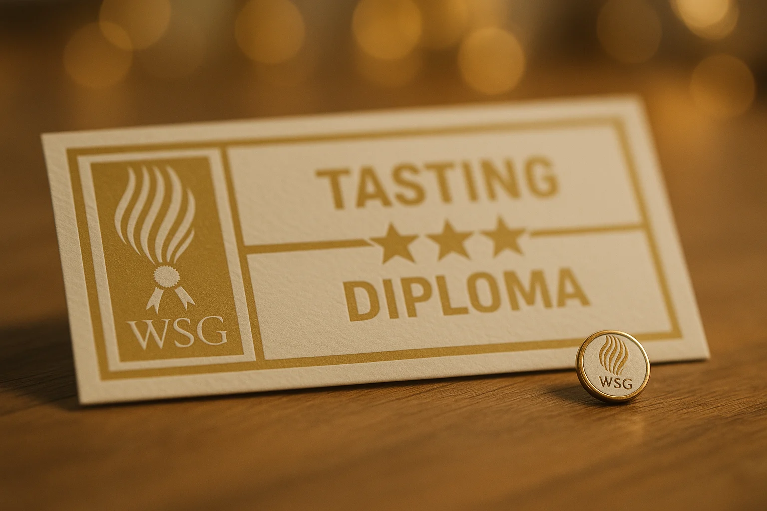 Wine Scholar Guild Diploma and lapel Pin
